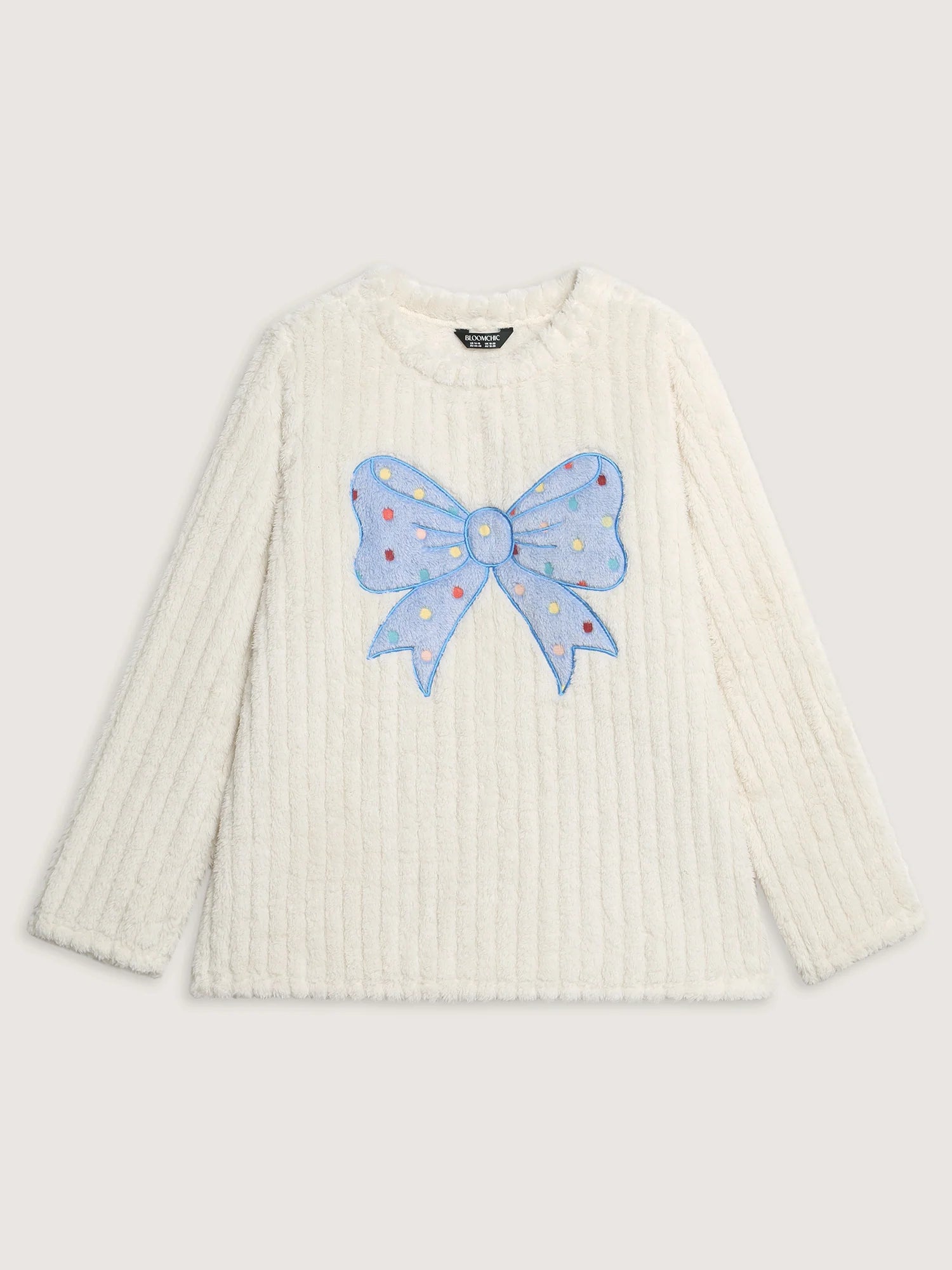 Bow Beautiful Applique Embroidery Lounge Top